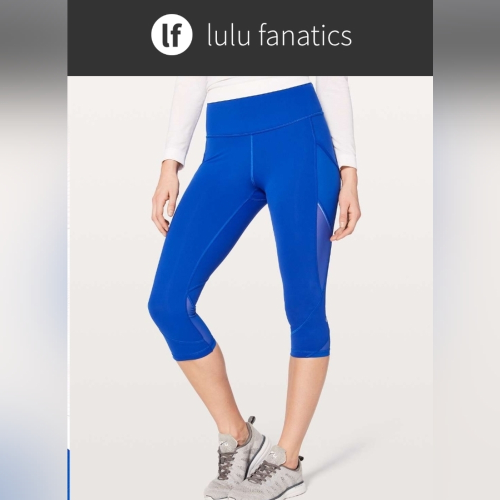 Vguc Lululemon Fast As Light Crop 19" Jet Stream Blue 4 $88